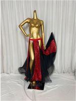 Nouvelle conception de jupes longues fendues à sequins pour la danse du ventre, robe sexy de danse du ventre, costume pour femmes, vêtements d'entraînement et de spectacle sur scène