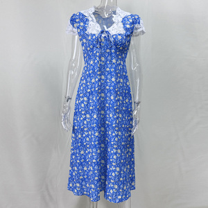 Vestido Maxi Vintage de Verano y Primavera para Mujer, Estampado de Puntos, Casual, con Adorno de Lazo y Cintura Natural - Product Image 6