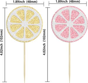 Décorations de gâteaux en forme de citron scintillantes sur le thème des fruits pour baby shower, bridal shower, <span class=keywords><strong>anniversaire</strong></span>, fournitures de décoration de gâteaux - Product Image 2