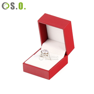 Boîte à bijoux en papier imitation cuir PU de luxe, conception d'emballage personnalisée pour bagues et colliers - Product Image 1