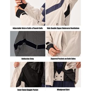 Chaqueta de Snowboard Personalizada para Hombre y Mujer, Impermeable 20K, Transpirable 15K, Acolchada, con Bloques de Color, Unisex, para Adultos - Product Image 5