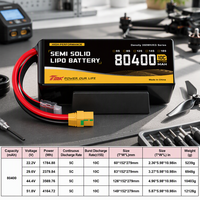Batterie Li-ion semi-solide LiPO en pochette 80.4Ah 72Ah 67Ah 6S~14S pour éclairage, drones agricoles, UAV, cartographie, VTOL