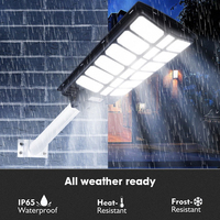 Lampadaire Solaire Tout-en-Un d'Extérieur GISUN 500W 800W 1000W avec Détecteur de Mouvement et Autonomie de Plus de 12 Heures IP65