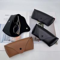Étui à lunettes en cuir souple étui à lunettes de luxe noir étui à lunettes de soleil bon marché de qualité supérieure logo personnalisé
