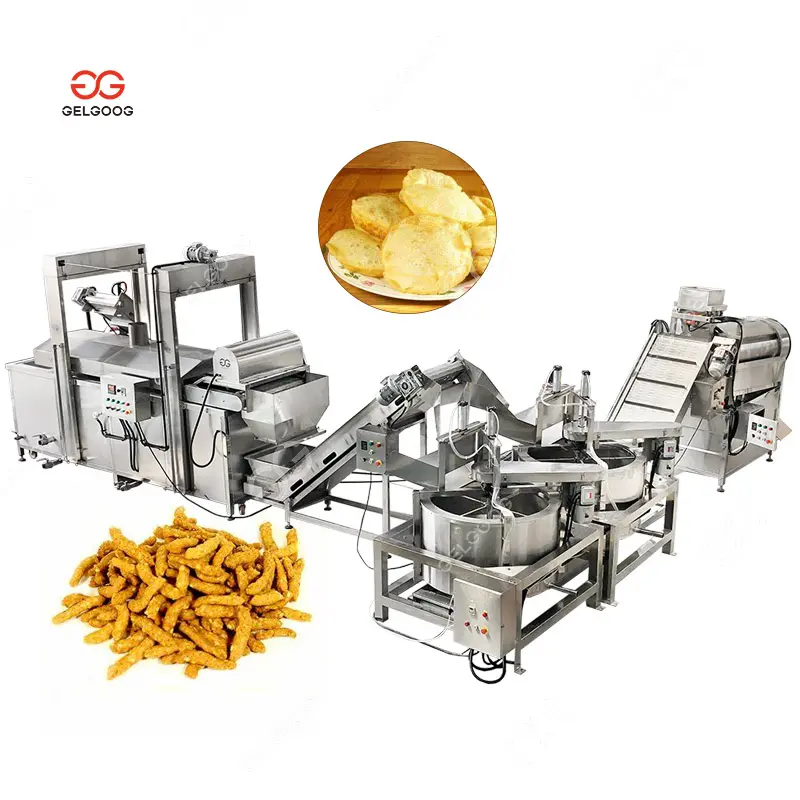 Fully Automatic Continuous Belt Rice Paper Sesame Stick Fryer Chapati Deep Oil Fry Machine