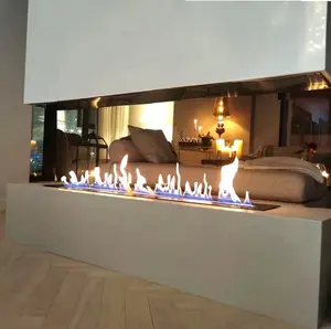 Inno-living Fire 78 inch intelligent ethanol fireplace silver/black chimeneas bioetanol