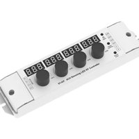 Contrôleur de gradation LED DMX 4 canaux CV 12-24V à 4 boutons V1-KF 4*4A PWM avec affichage numérique certifié ROHS, gradation filaire 4 zones