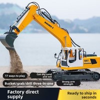 WLtoys 16800 1:16 Excavatrice RC tout métal avec simulation de fumée hydraulique, modèle de véhicule d'ingénierie sur chenilles en alliage