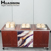 Buffet de bar de l'hôtel Huadison comptoir et station de table garder au chaud table de buffet pliable