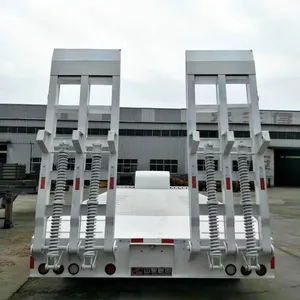 Trailer lowder rendah mekanik 60ton muatan dek drop tugas berat