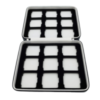 Coffret de 18 compartiments en métal avec boutons-pression, étui zippé en cuir PU et EVA, kit de présentation pour pierres précieuses et diamants, idéal pour les commerçants en bijoux