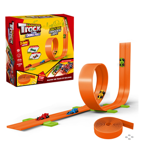 <span class=keywords><strong>Pista</strong></span> de <span class=keywords><strong>Carreras</strong></span> Flexible para Niños y Bebés, Compatible con Autos <span class=keywords><strong>Hot</strong></span> <span class=keywords><strong>Wheels</strong></span>, Pistas Enrollables Portátiles de 2 Carriles con Auto de Metal Fundido y Ventosa - Product Image 1