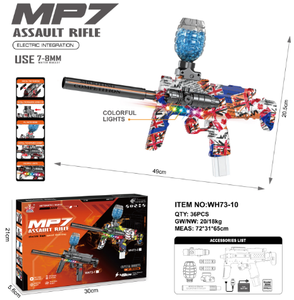 Fucile d'Assalto Elettrico Mp7 con Proiettili in Gel 7-8mm e Luci Colorate, Realizzato con Stampaggio a Iniezione in Plastica - Product Image 1