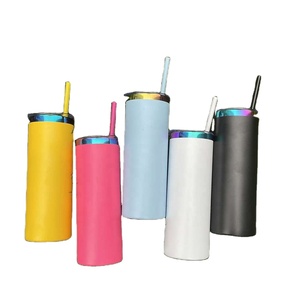 Gobelet isotherme droit et fin de 20 oz, revêtu par poudrage, avec finition arc-en-ciel miroir sous le dessus, pour gravure laser, disponible depuis l'entrepôt américain - Product Image 3