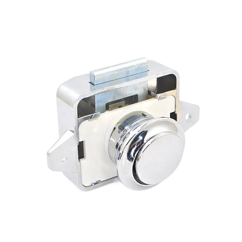 Keyless chrome kitchen mini push button lock for rv caravan boat marine cabinet door
