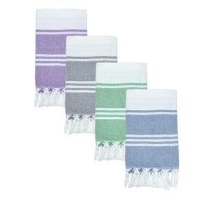 OEM ODM Super grande telo mare 100*180cm turco a righe ad asciugatura rapida con nappa in microfibra - Product Image 3