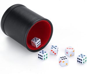 Cảm thấy lót da xúc xắc cup chuyên nghiệp xúc xắc cup Set với 6 của 16 Mét nhựa xúc xắc cảm thấy nội thất yên tĩnh <span class=keywords><strong>Shaker</strong></span> cho yahtzee trò chơi - Product Image 3