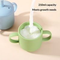 Meilleure Vente : Gobelet Portable en Silicone de 210 ml pour Enfants avec Paille, Tasse à Sippy en Silicone, Biberon à Paille pour Bébé