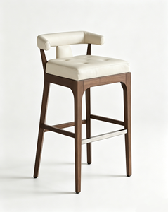 <span class=keywords><strong>Tabouret</strong></span> de bar courbé de style néo-chinois, siège rembourré pour hôtel, bistrot, salle à manger privée, réception d'hôtel familial - Product Image 4