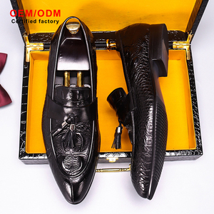 Zapatos Formales de Negocios Personalizados OEM, de Cuero Genuino con Estampados de Animales, con Punta en Pico, Mocasines Sin Cordones para Hombre, que Aumentan la Estatura - Product Image 3
