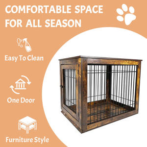 Hiệu Suất Cao End Bảng Con Chó Crate Đồ Nội Thất Pet Crate Bằng Gỗ Con Chó Lồng Kim Loại <span class=keywords><strong>Kennels</strong></span> - Product Image 4