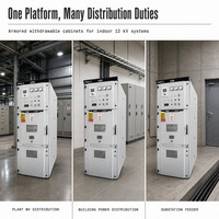 Armoire de distribution électrique 10 kV 630 A triphasée pour intérieur, équipement d'alimentation haute tension industriel, appareillage haute tension