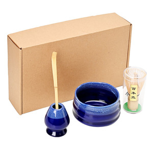 Ensemble de quatre pièces pour la cérémonie du <span class=keywords><strong>thé</strong></span> de la dynastie des Song de style japonais Support de cent livres en bambou blanc pur Bol à matcha Support à fouet Service à <span class=keywords><strong>thé</strong></span> - Product Image 5