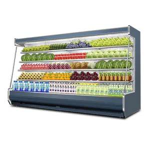 Expositor de frutas de supermercado comercial, escaparate de nevera, refrigerador de exhibición, mostrador, nevera para frutas y verduras