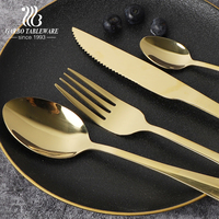 Vente en gros 410 cuillère à thé en acier inoxydable or pour le café style de luxe de qualité alimentaire maison couverts cuillère à dessert avec logo personnalisé