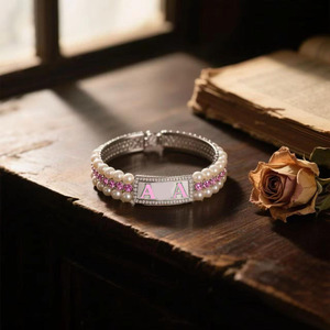 <span class=keywords><strong>Alphabet</strong></span> Grec Rose et Vert Série Bracelet Haute Qualité Perle Strass sur Bracelets Tendance En Alliage De Zinc - Product Image 4