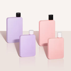 Custom Wholesale Hdpe <b>Plastic</b> Bottles 150ml 200ml Square Flat Cosmetic <b>Packaging</b> Screw Cap Body Oil Sunscreen Bottles - Product Image 1