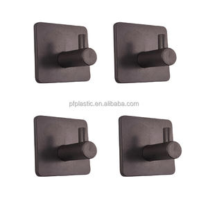 Porta asciugamani autoadesivo da parete resistente nero opaco gancio in plastica impermeabile ganci per l'organizzazione della parete - Product Image 1
