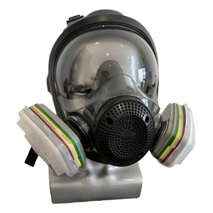 قناع تنفس كامل للوجه بفلتر ثنائي اللون مضاد للضباب بعدسة واسعة للسلامة الزراعية والصناعية - Product Image 1
