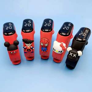 Montres pour enfants, affichage LED électronique numérique en plastique, étanches 20 BAR, ovales, surveillance de la santé, mignonnes, dessins animés, cadeau de vacances - Product Image 5