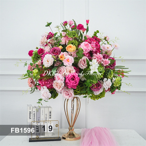 DKB Wholesale Handmade Light weight Realistic Pink Rose Hydrangea <b>Flower</b> Ball Centerpieces Luxury Artificial Silk - Product Image 3