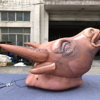 Monster Tiup Raksasa Warna-warni Kepala Banteng Marah untuk Dekorasi Acara Periklanan, Hewan Banteng Kartun Tiup, Sapi Tiup