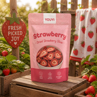Op maat bedrukte staande pouch verpakking voor gevriesdroogd fruit, voedselveilige hersluitbare ziplock plastic snackzak voor gedroogd fruit