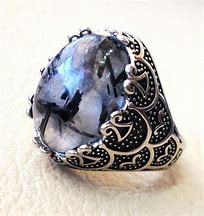 Commercio all'ingrosso <span class=keywords><strong>925</strong></span> Sterling Silver nero quarzo rutilato significato negozi di gioielli al quarzo rutilato annerito - Product Image 2