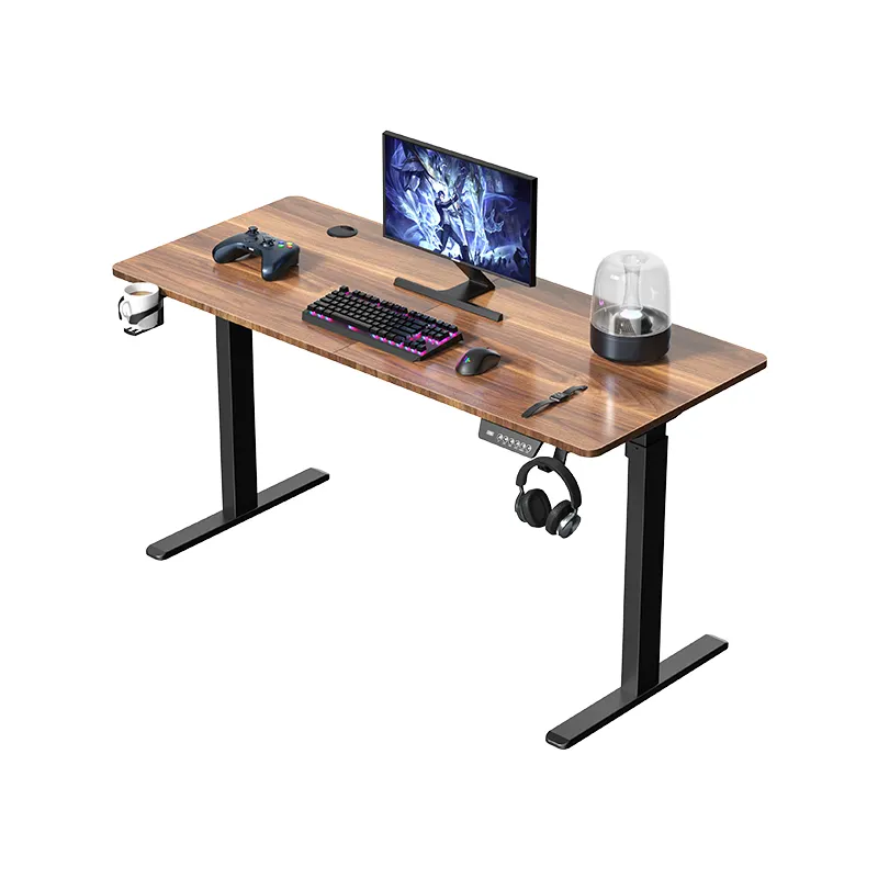 QB NUEVO RGB PC Mesa de ordenador Escritorio de juegos eléctrico ergonómico Soporte de motor dual Escritorio Mesa de juegos ajustable en altura