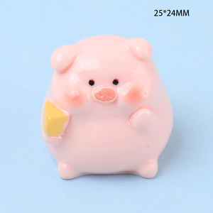 Cabujones de Resina con Diseño de Cerdo Gordo Rosa Pintado a Mano en 3D, Estilo <span class=keywords><strong>Kawaii</strong></span>, Duraderos, de Gran Venta, con Temática Animal, Accesorios de Recuerdo de Elfo - Product Image 3