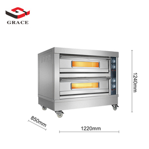 Horno <span class=keywords><strong>de</strong></span> <span class=keywords><strong>Pizza</strong></span> Eléctrico <span class=keywords><strong>de</strong></span> Doble Plataforma, Comercial, <span class=keywords><strong>de</strong></span> Acero Inoxidable, con Certificación CE, Marca GRACE - Product Image 3