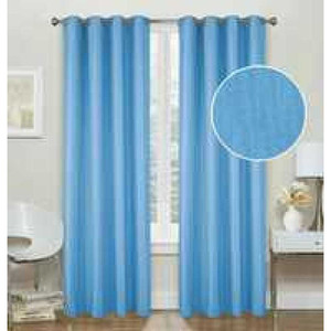 Blu poliestere 140x228cm tende con 8 occhielli per soggiorno o camera da letto - Product Image 1