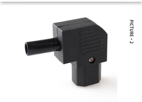 LANZMFG LZ-14-T2R 10A 250V Enchufe Industrial de 1 Salida con Entrada Lateral Hembra de Latón/Cobre/Nylon, Terminal de Tornillo Reutilizable