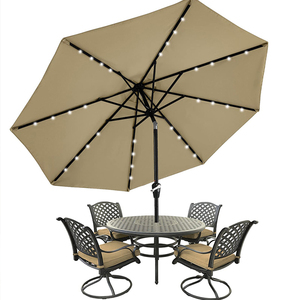 Energia solare LED a sbalzo parasole in alluminio spiaggia Patio giardino ombrellone esterno Sombrilla De <span class=keywords><strong>Playa</strong></span> con base stabile - Product Image 1