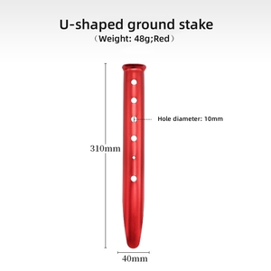 Estacas para tienda de campañ<span class=keywords><strong>a</strong></span> Aleación de aluminio Clavijas para tienda <span class=keywords><strong>a</strong></span> prueba de viento Ligeras en forma de U Estacas para acampar Senderismo - Product Image 5