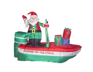 Babbo Natale Gonfiabile da 240 cm (8 piedi) con Ventola Integrata e Luci Interne, Decorazione Natalizia per Uso Esterno/Interno - Product Image 1