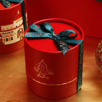 Nouvel An Creative Carton Cadeau Boîte Cylindrique Bonbons Boîte De Noël Cadeau Arc Wrap