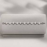 Bracelet trèfle plaqué or blanc de haute qualité, élégant, avec zircon pavé, maillons quadrifoliaux, bijou minimaliste, cadeau