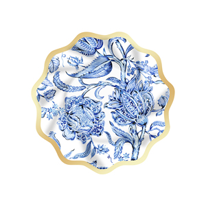 Juego de Vajilla Desechable con Diseño Floral Azul DAMAI, Platos de Papel con Estampado en Caliente, Platos de Papel Florales Azules - Product Image 4