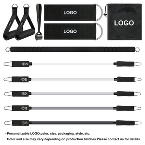 5 Levels Resistance Tube Kit with Carry Bag Exercise Poster Reusable Elastic <b>Workout</b> <b>Bands</b> Set for Men Women Home Gym Equipment - Product Image 3